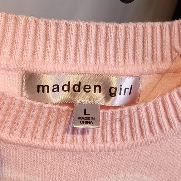 Madden Girl Pink 🩷 & White 🎀 Sweater - Picture 9 of 12